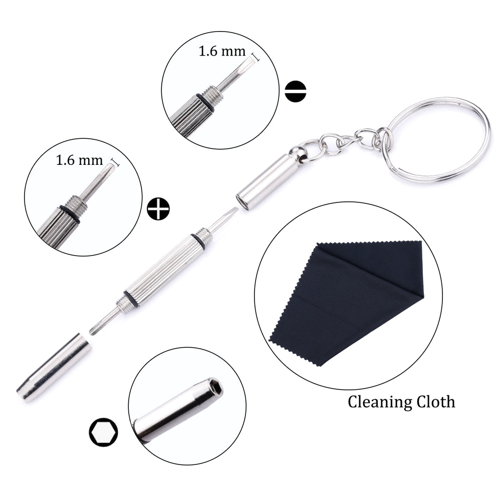 Tweezers and multi-function mini screwdriver included
