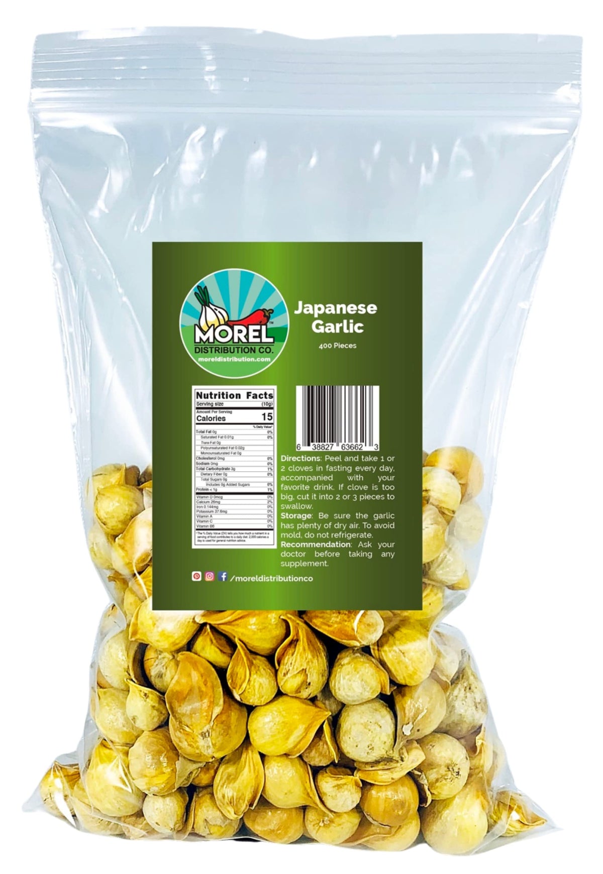 Japanese Garlic Ajo Japones supplement bottle label