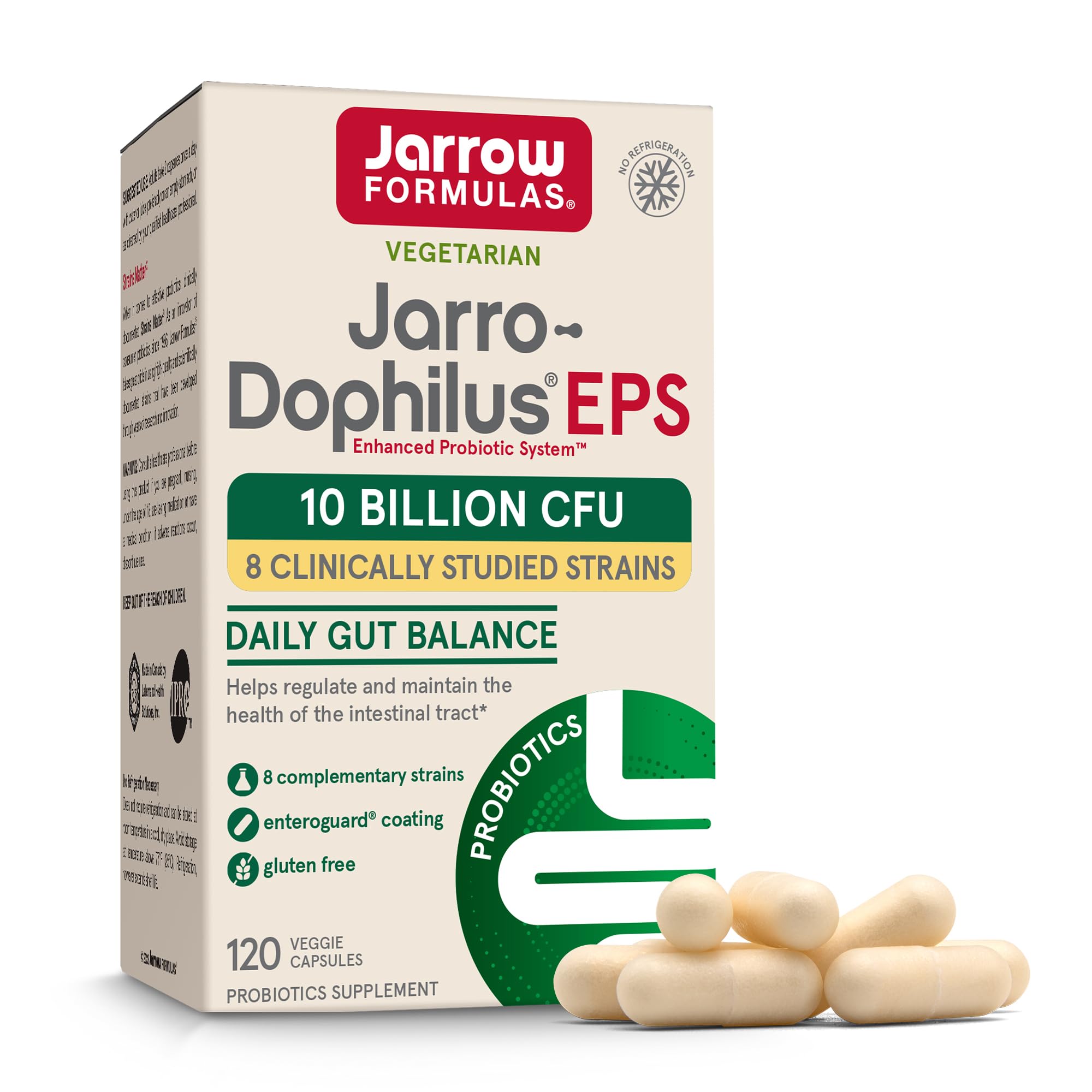 Bottle of Jarro-Dophilus EPS probiotic capsules front view