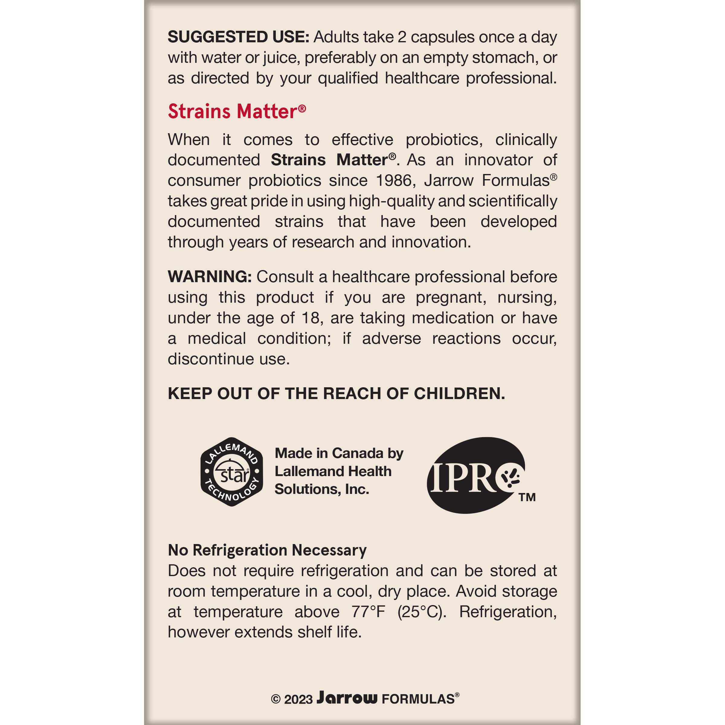 Ingredients and allergen information label