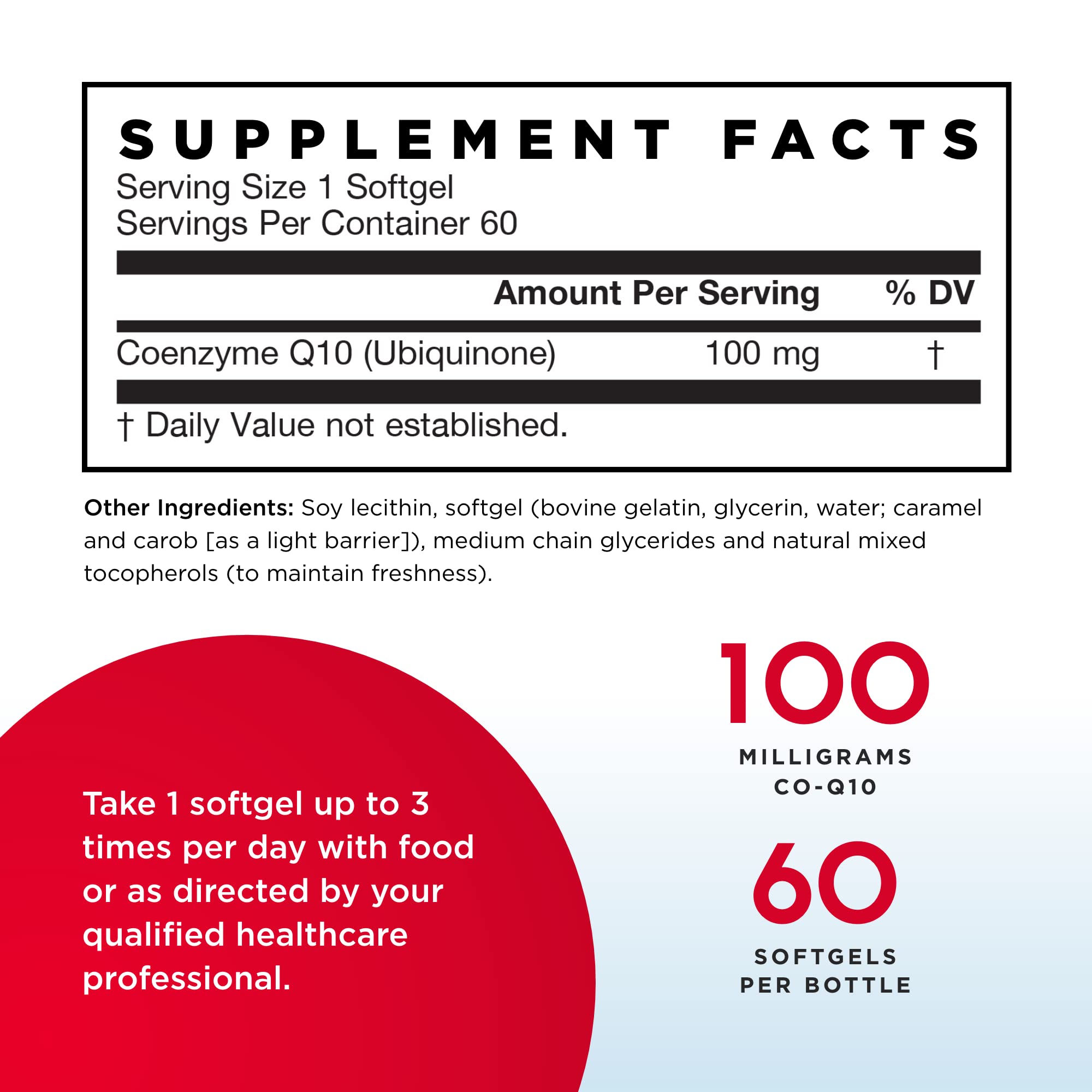 Two bottles of Q-Absorb Co-Q10 100 mg pack of 2