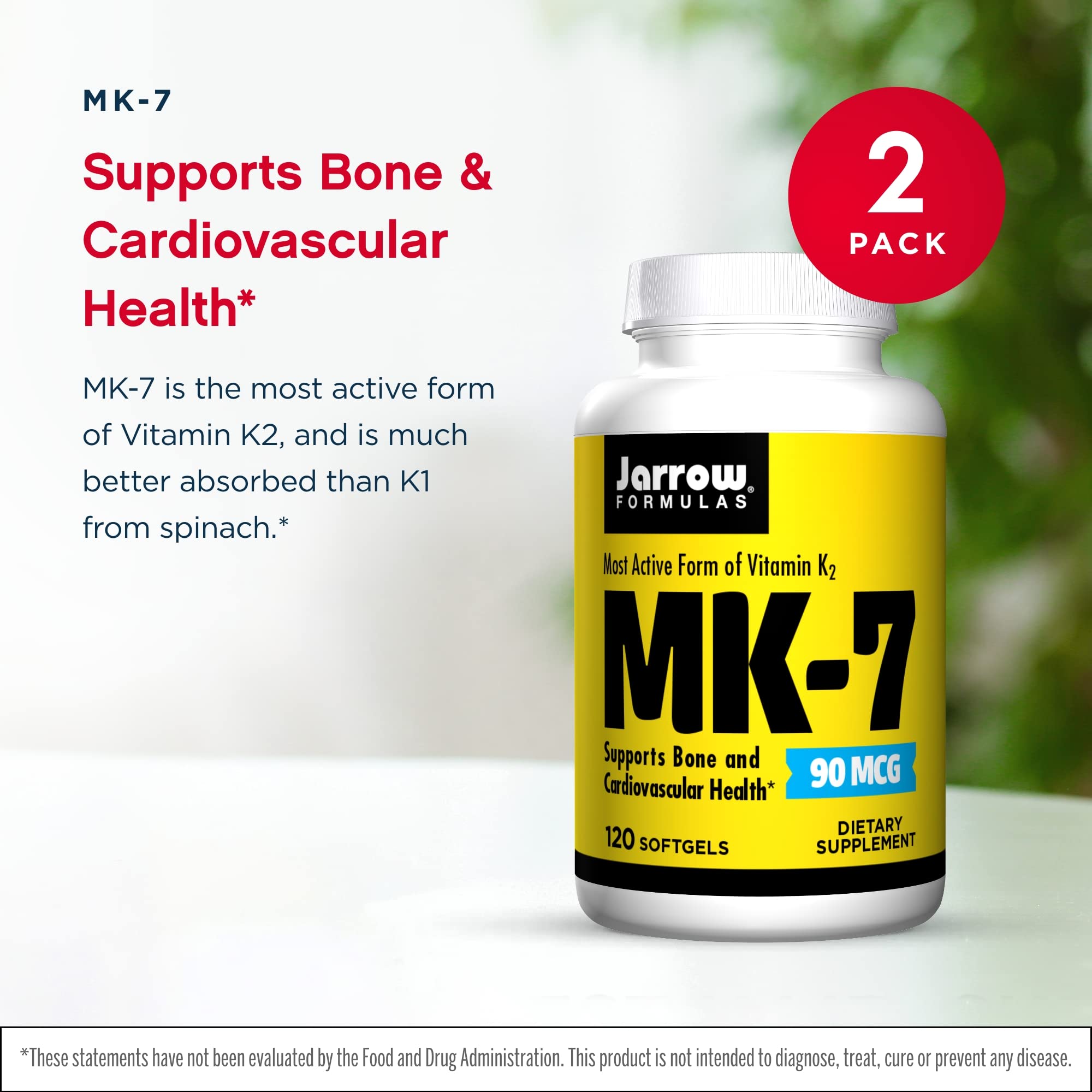 MK-7 90 mcg supplement bottle label details