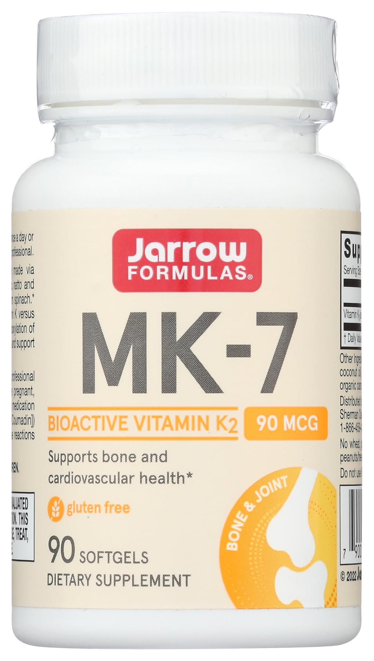 Jarrow Formulas MK-7 90 mcg softgels - front view