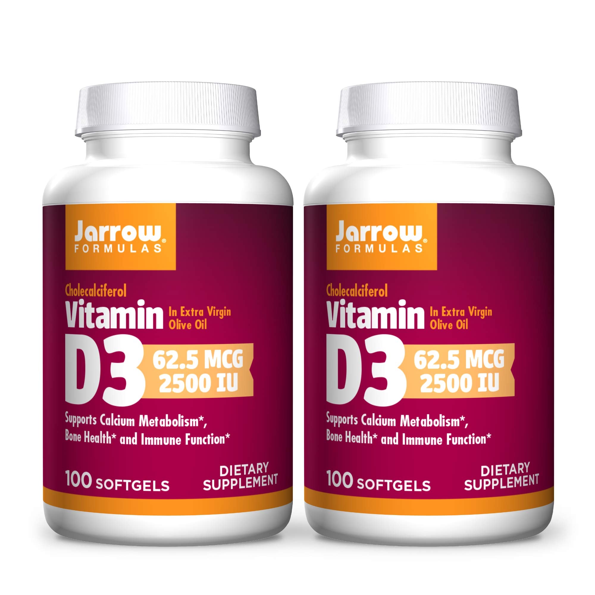 Jarrow Formulas Vitamin D3 2500 IU bottle – front view