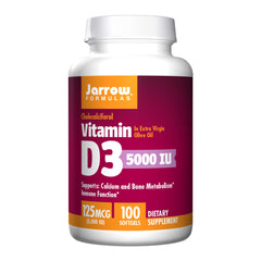Jarrow Formulas Vitamin D3 5000 IU softgels bottle - 100 count