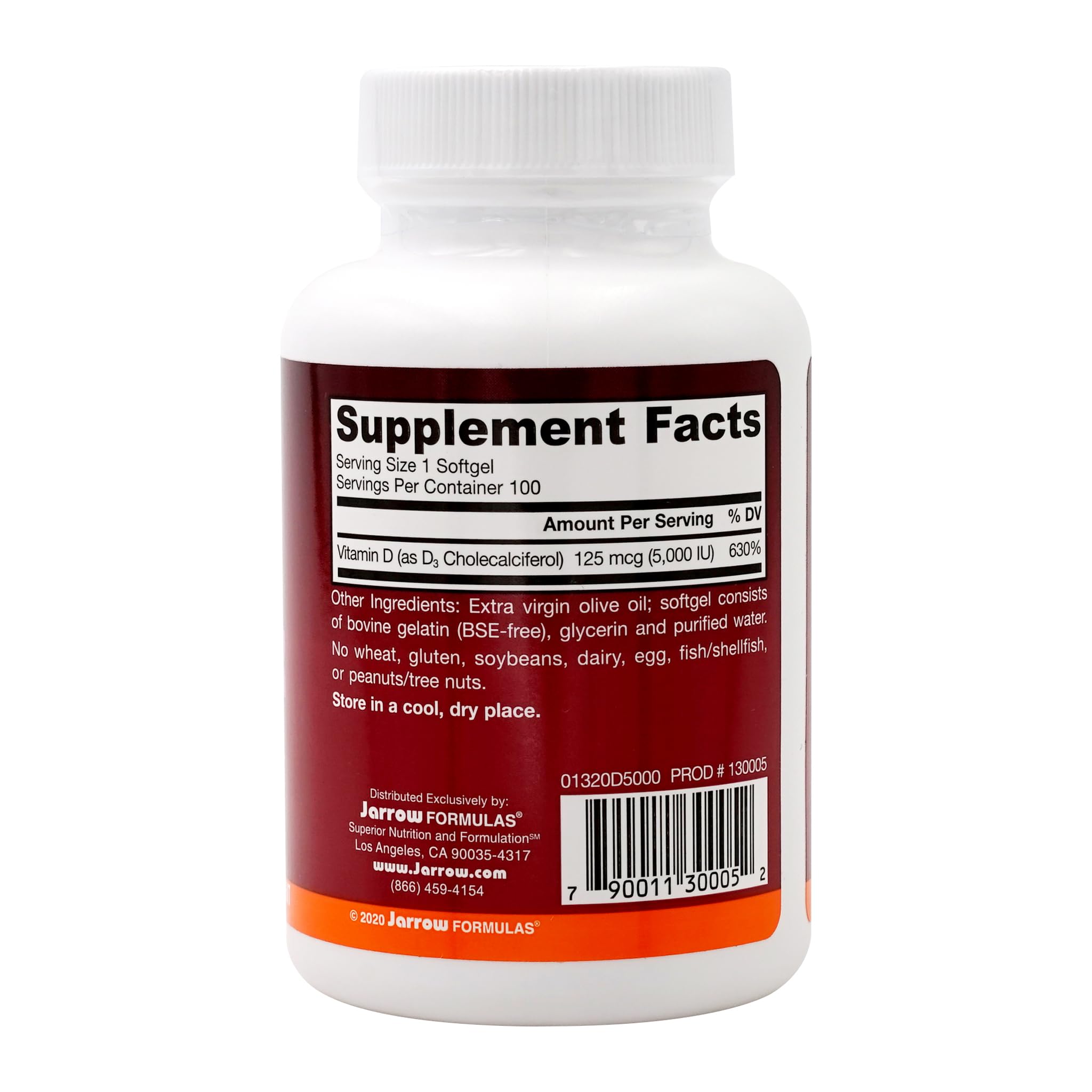 Close-up of Vitamin D3 5000 IU softgels