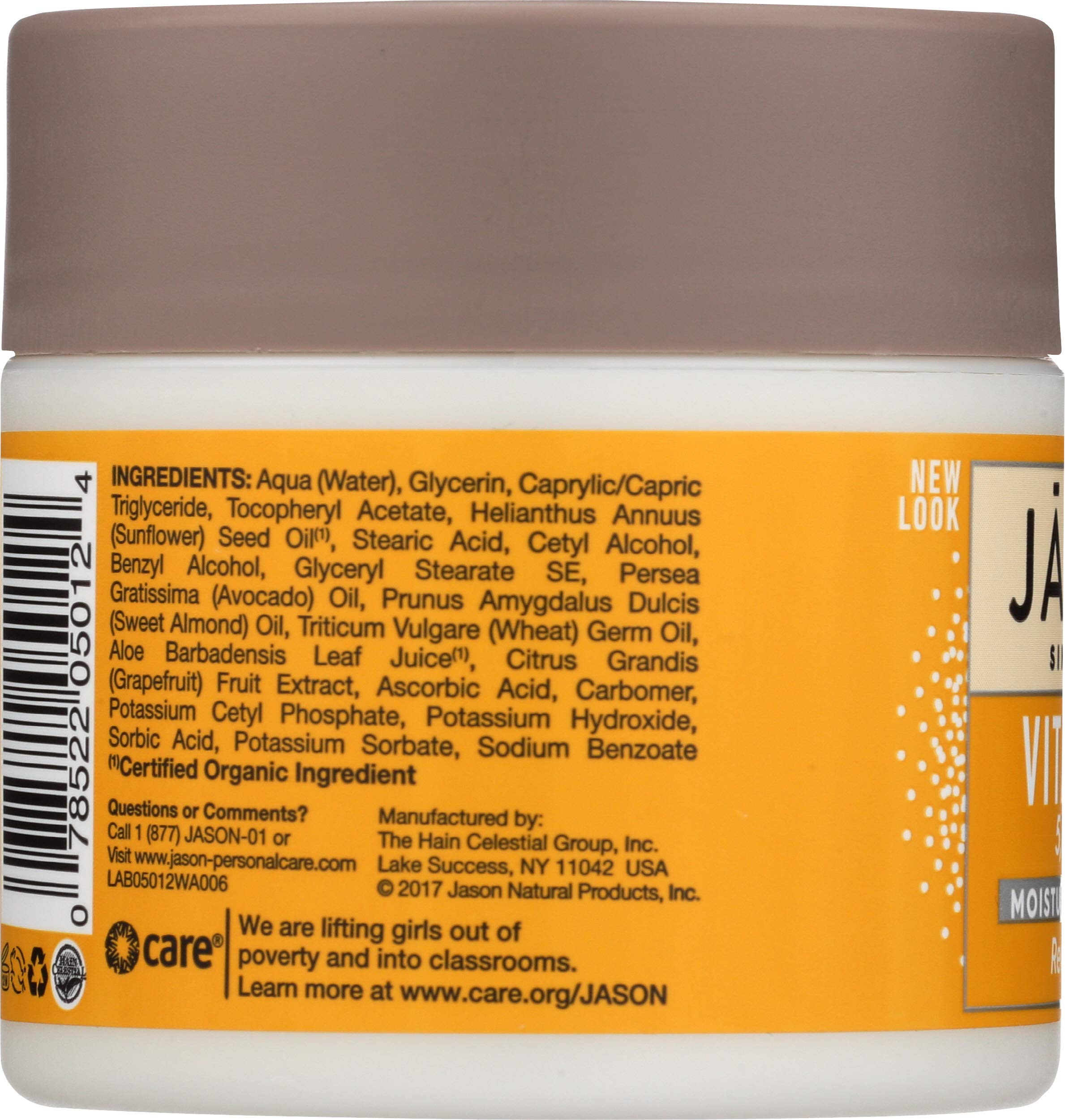 Front view of Jason Moisturizing Creme Revitalizing Vitamin 4 oz packaging