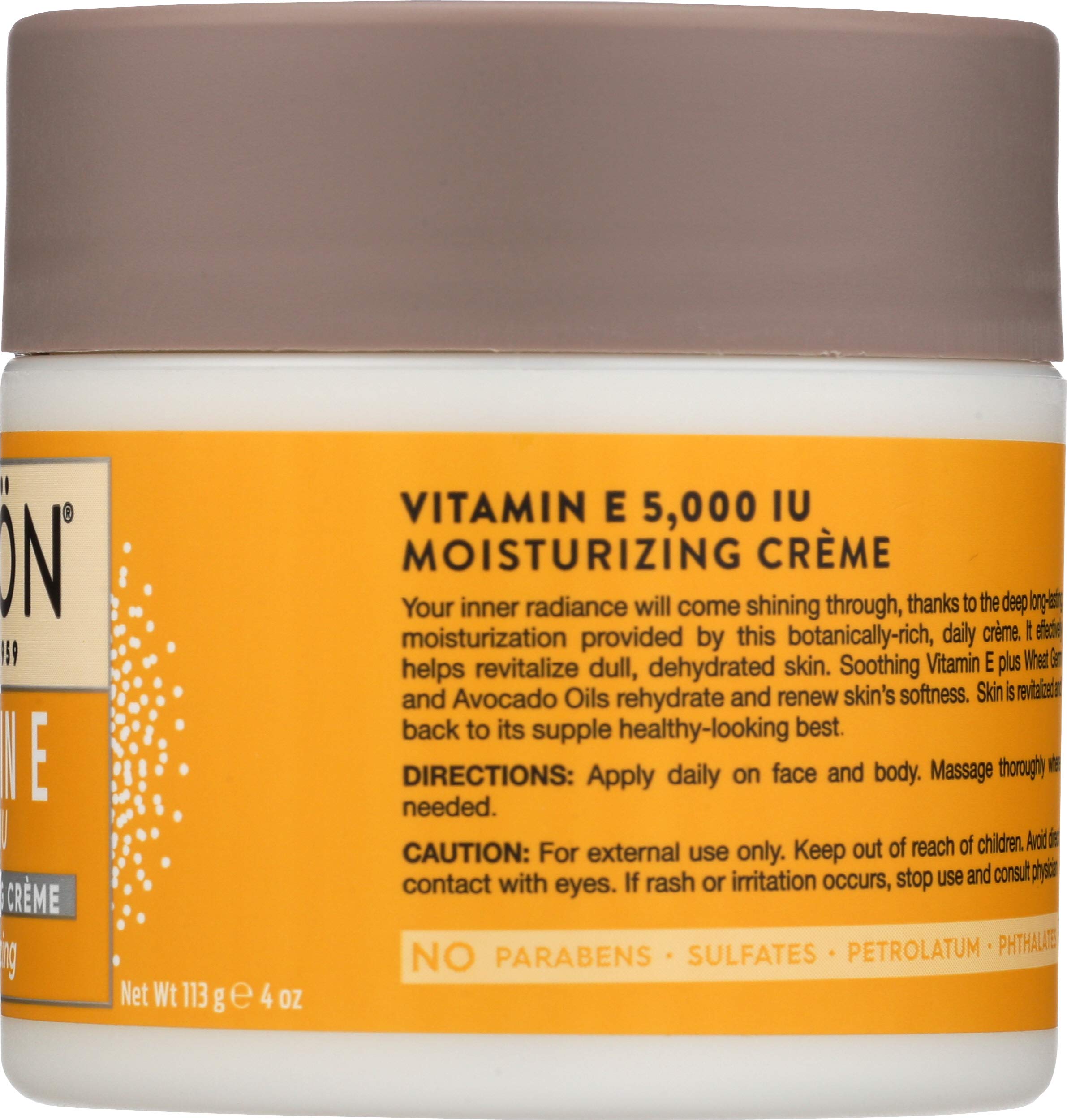 Back label with ingredients for Jason Revitalizing Vitamin moisturizer
