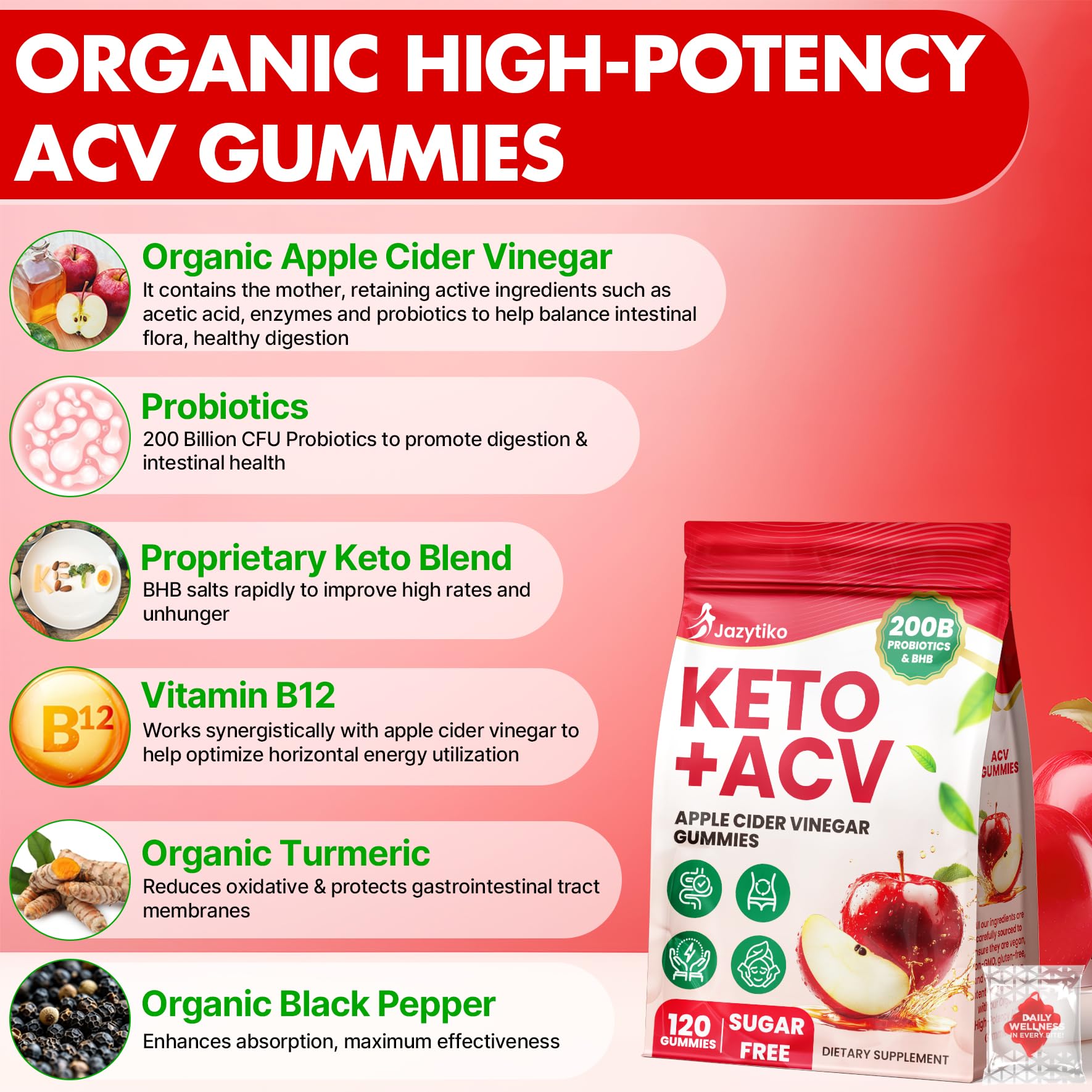 Jazytiko Keto-friendly ACV Gummies pack supports keto routines.