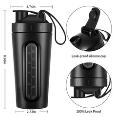 Leak-proof lid with non-slip rotary opening on Jeedoo shaker