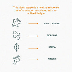 Turmeric, ginger and black pepper spices used in the blend