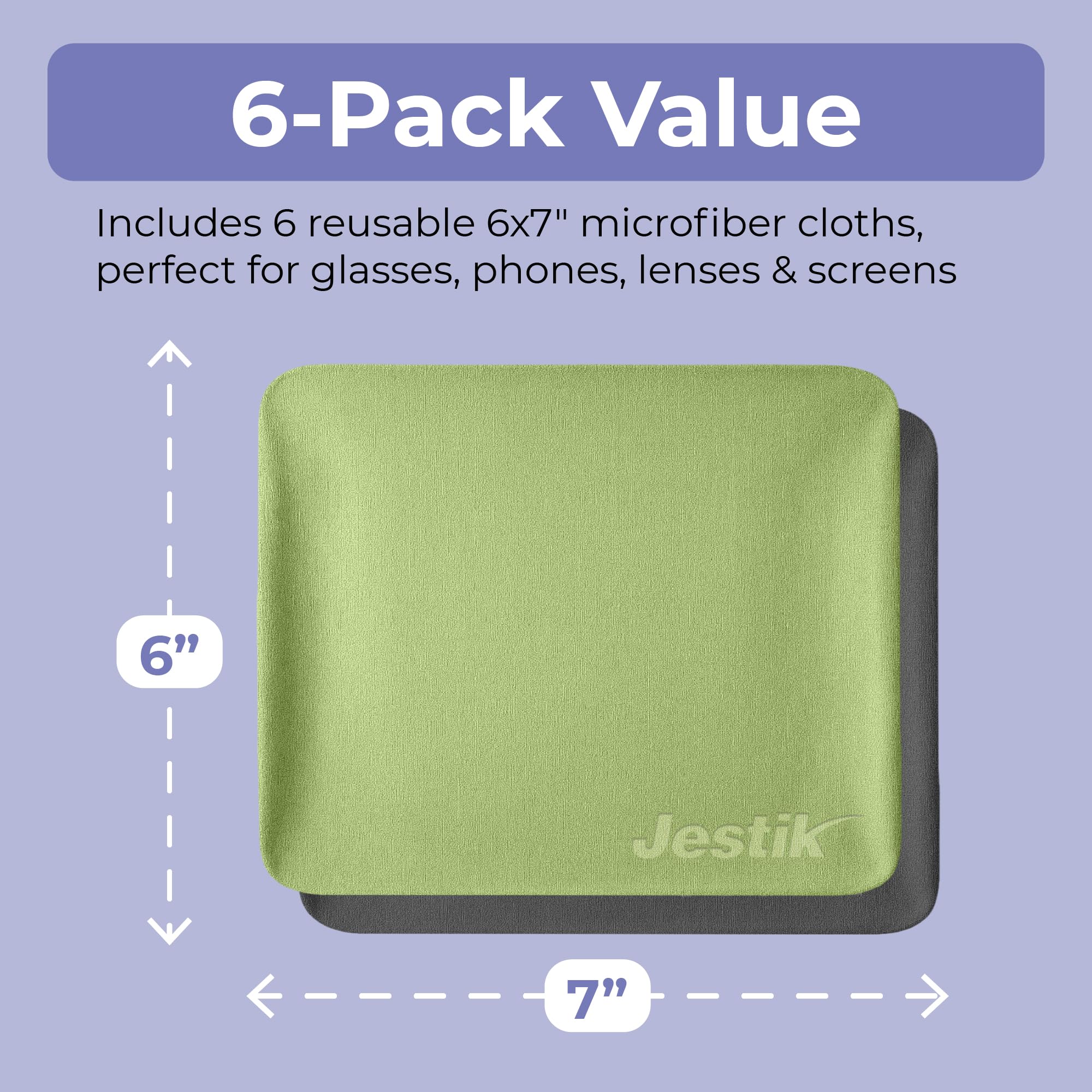Eyeglasses being wiped with a Jestik microfiber cloth
