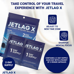 JetLag X daily packet for Day 1 with 3 capsules