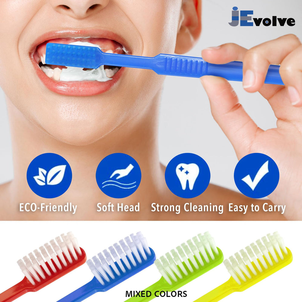 Individually wrapped, pre-pasted toothbrush with soft bristles
