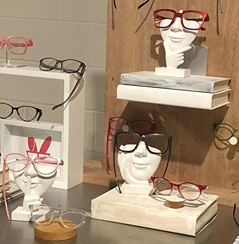 Display-ready JewelryNanny Artsy Eyeglass Holder with designer eyewear
