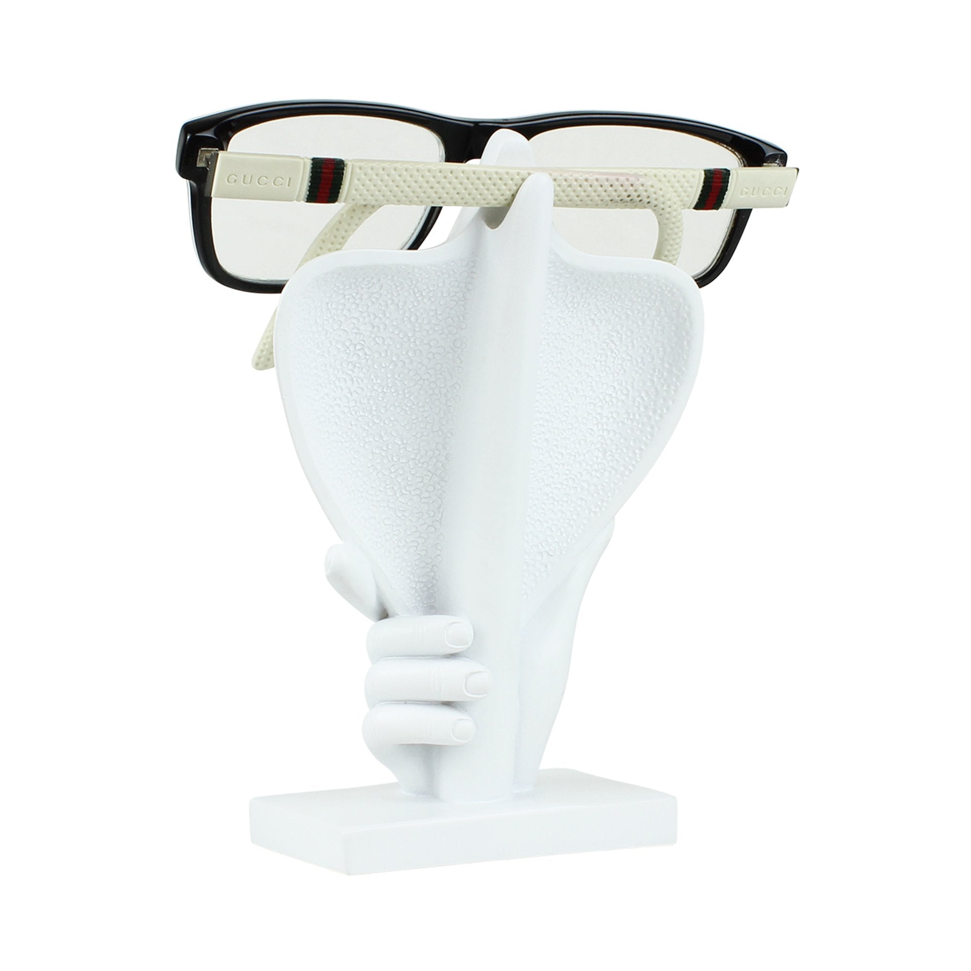 Eyeglass stand dimensions shown on the packaging