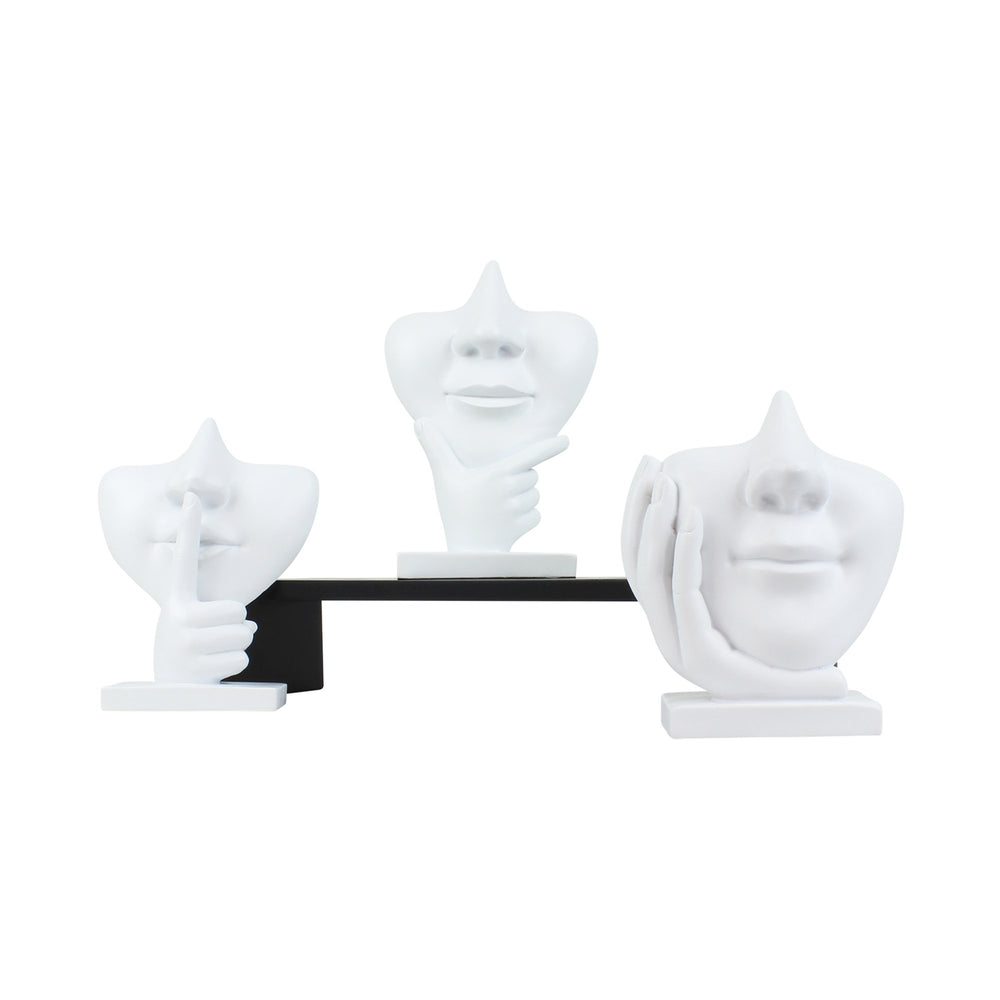 Thinker-inspired eyeglasses holder showcased with frames