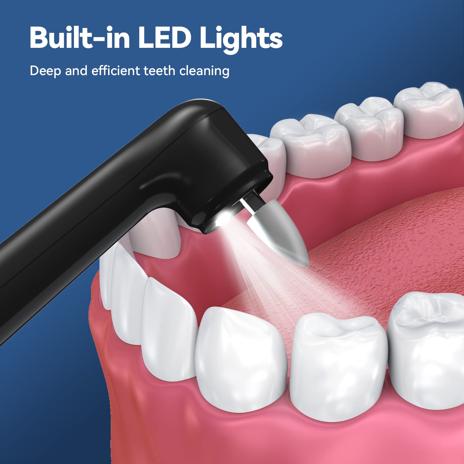 Built-in LED light for improved visibility during use