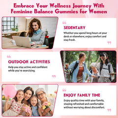 Cranberry-flavored feminine balance gummies close-up