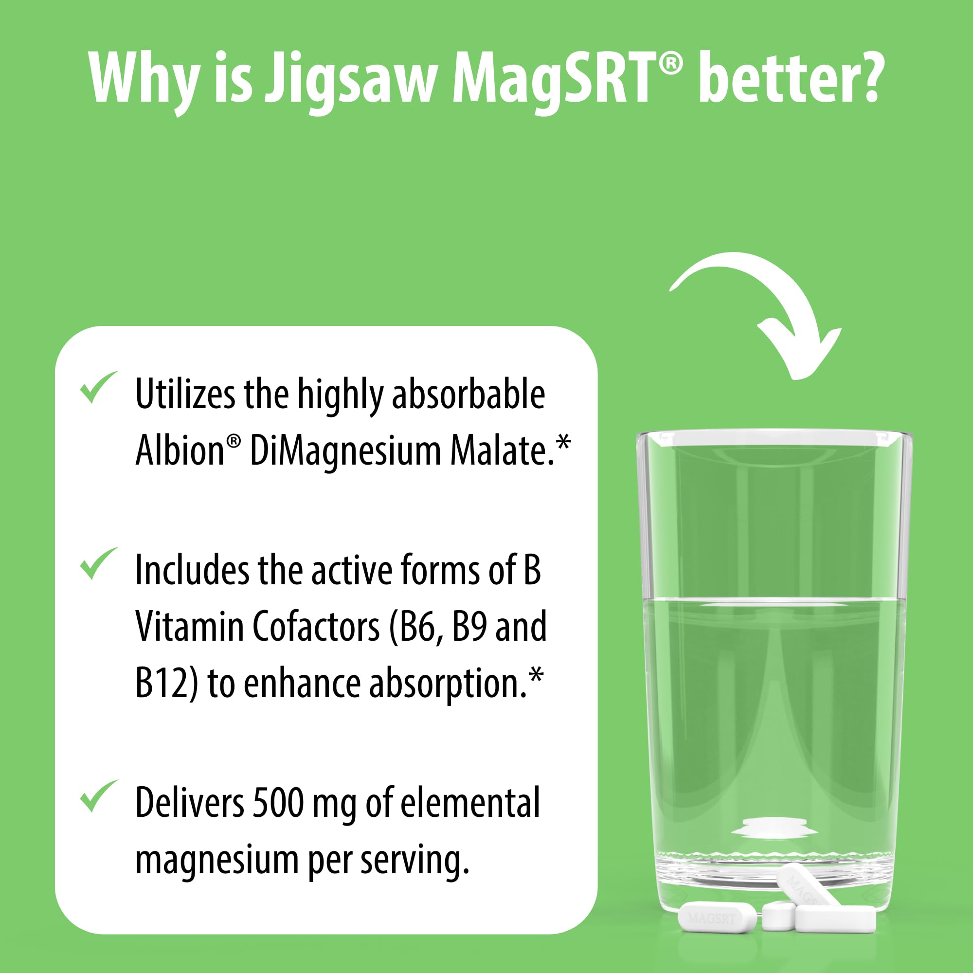 Jigsaw Health MagSRT bottle on a clean surface