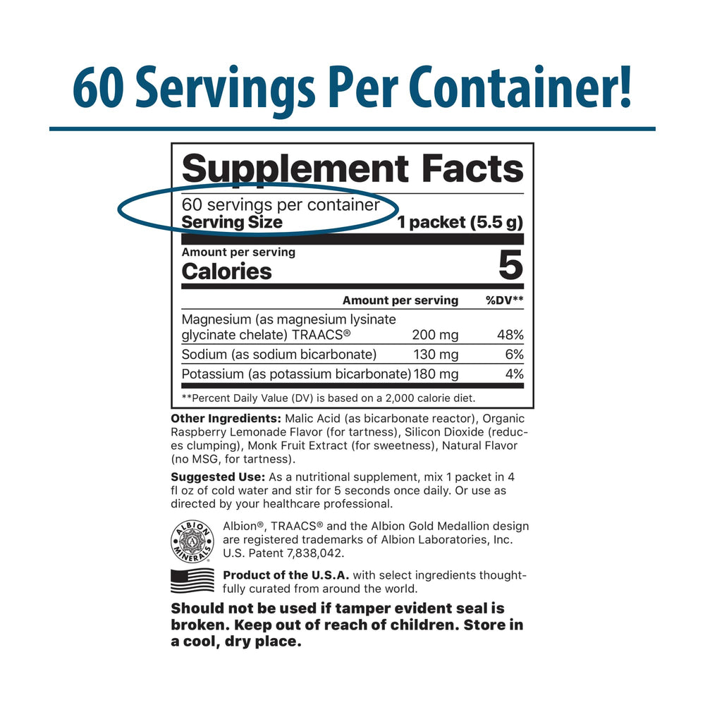 Close-up of MagSoothe Raspberry Lemonade powder with scoop