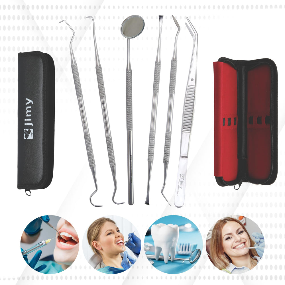 Compact travel case for the Jimy 6-piece dental tools set