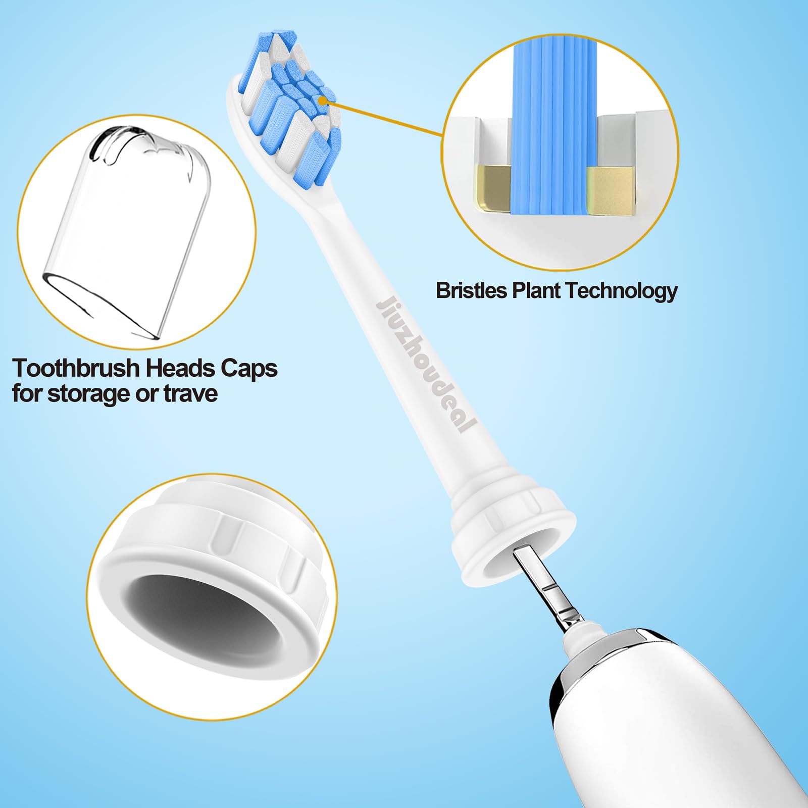 End-rounded DuPont Tynex bristles for gentle brushing