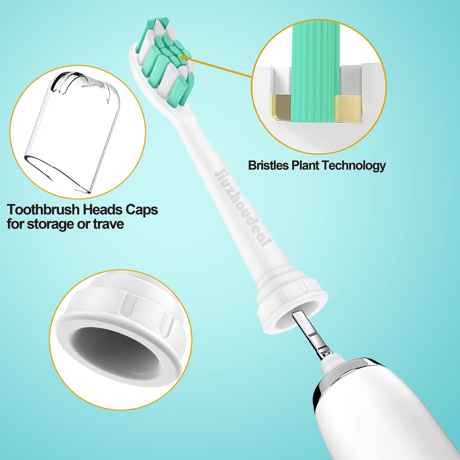Advanced Dupont Tynex nylon bristles on Jiuzhoudeal brush heads (image 3)