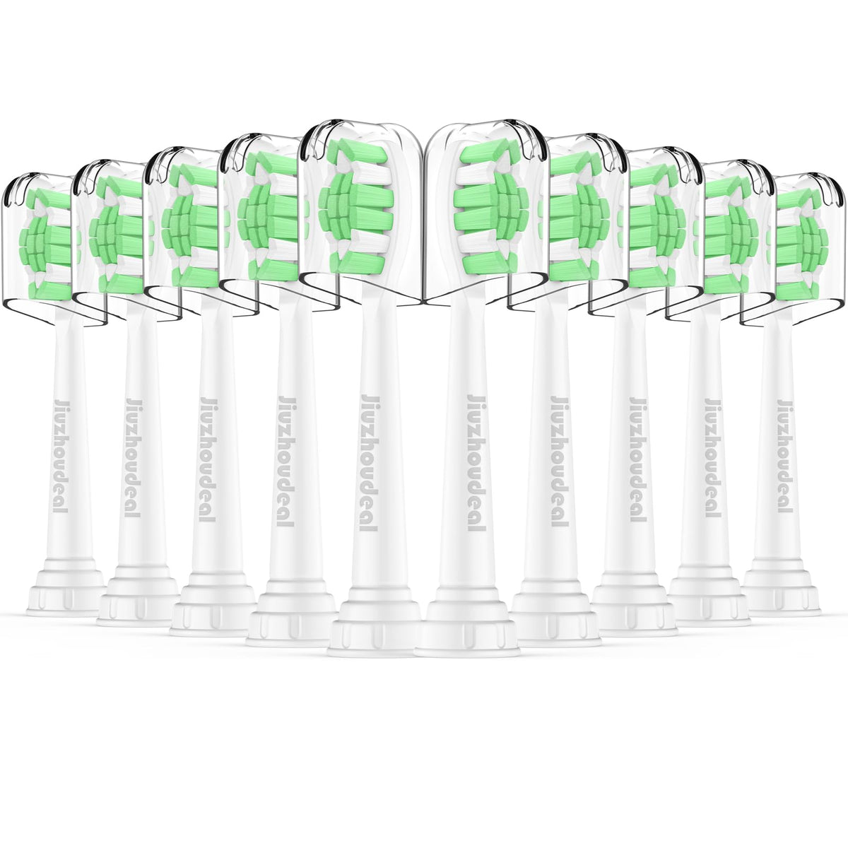 Jiuzhoudeal replacement heads for Philips Sonicare - 10-pack white, compatible with DiamondClean and more