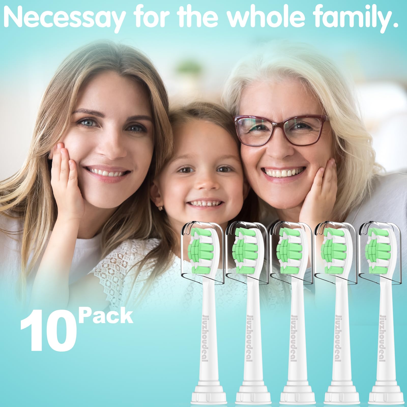 Travel-cap included Jiuzhoudeal replacement heads for Sonicare on the go