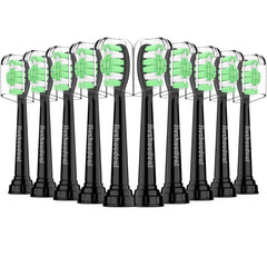 Jiuzhoudeal replacement heads for Philips Sonicare – 10-pack, black