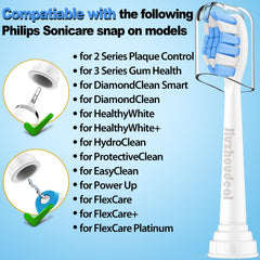 Compatible with Philips Sonicare click-on toothbrushes including DiamondClean and Plaque Control