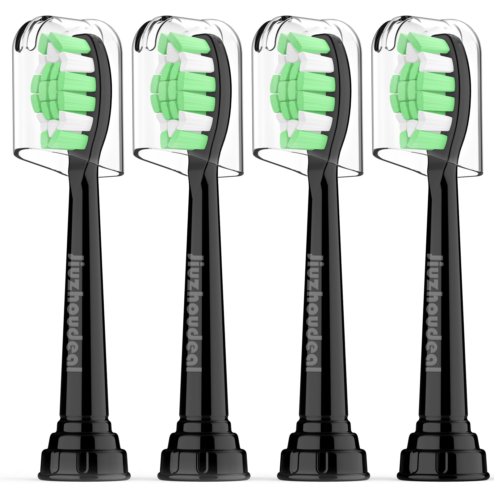 Jiuzhoudeal replacement heads for Philips Sonicare - 4-pack - Black