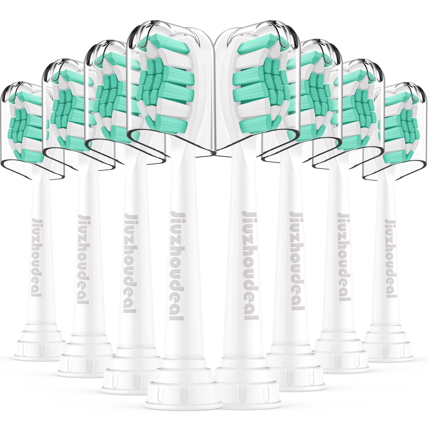 Jiuzhoudeal Replacement Toothbrush Heads for Philips Sonicare 8-pack - front view
