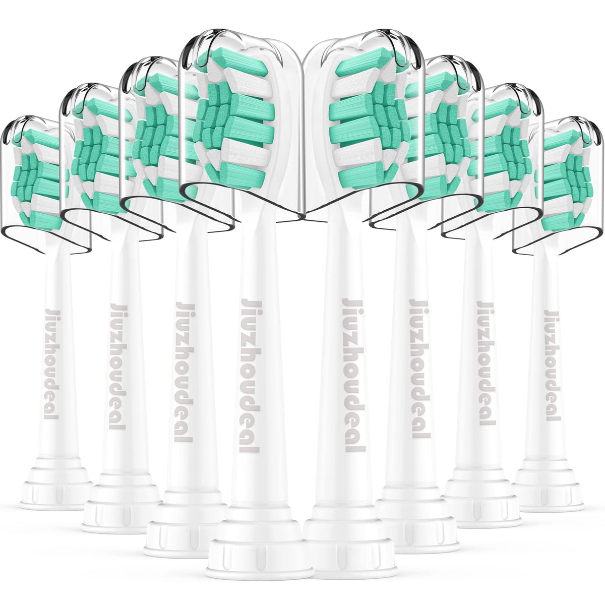Jiuzhoudeal Replacement Toothbrush Heads for Philips Sonicare 8-pack - front view