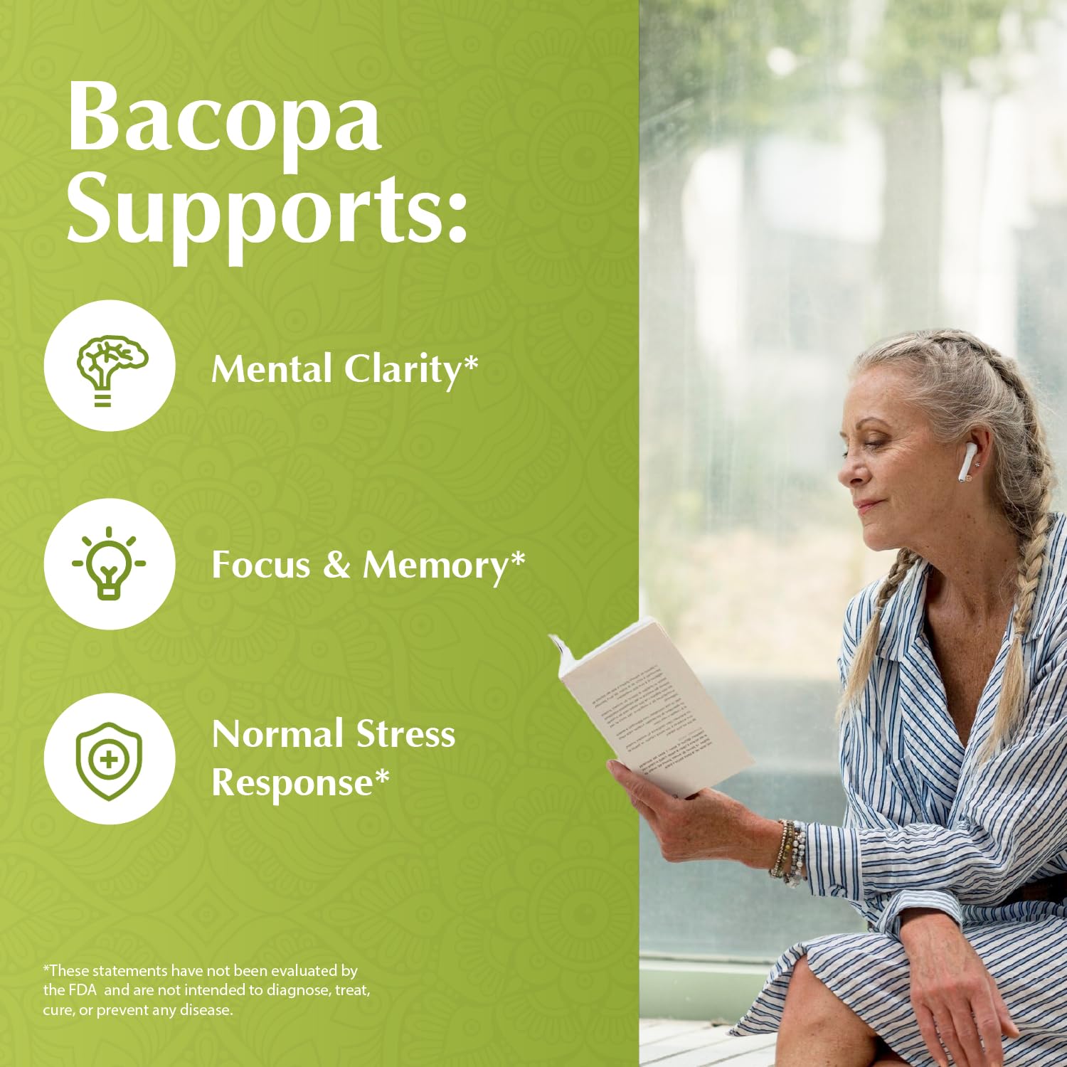 Ingredients label for Bacopa Monnieri supplement