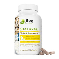 Packshot of Jiva Botanicals Shatavari capsules