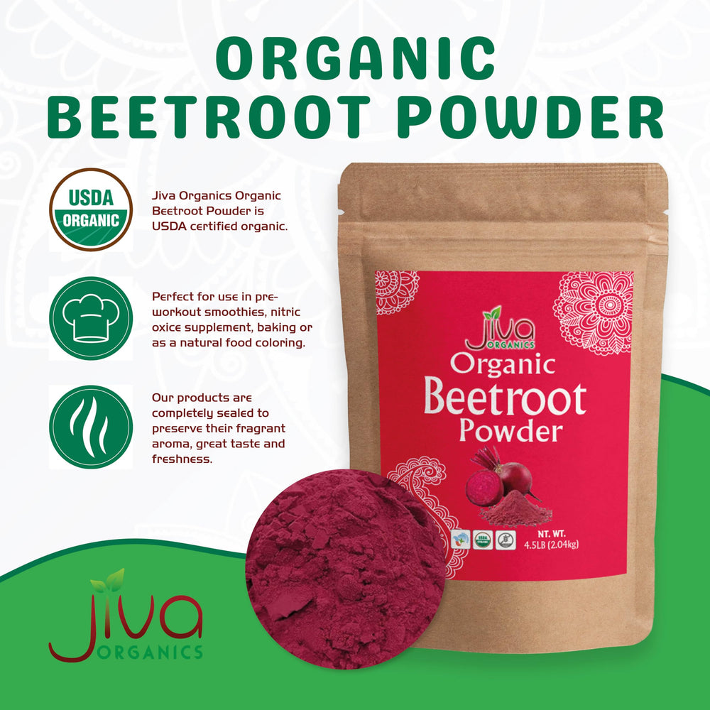 Jiva Organics beet powder smoothie blend for refreshing drinks