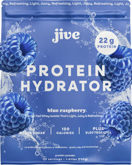 Jive Clear Blue Raspberry bottle—hydration with electrolyte support.