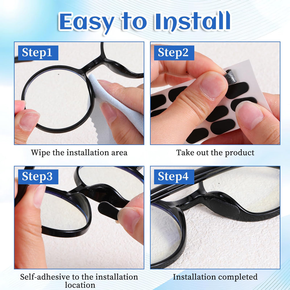 Nose pads with strong adhesive for secure fit