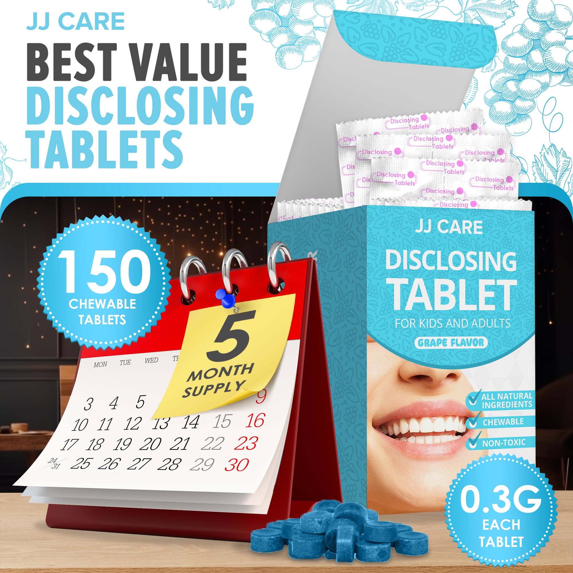 Kids brushing with JJ Care plaque disclosing tablets