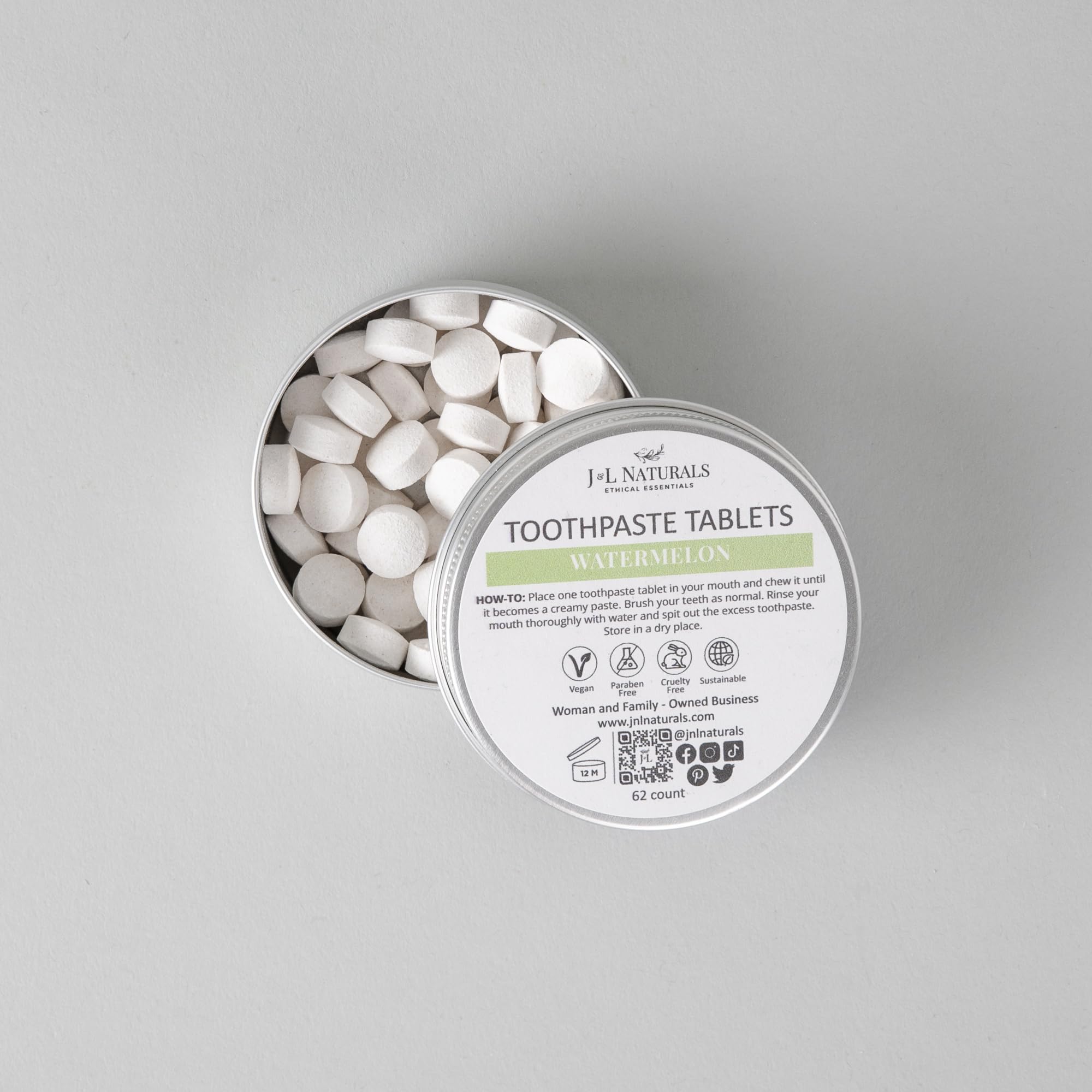 Activated Charcoal whitening toothpaste tablets by J&L Naturals