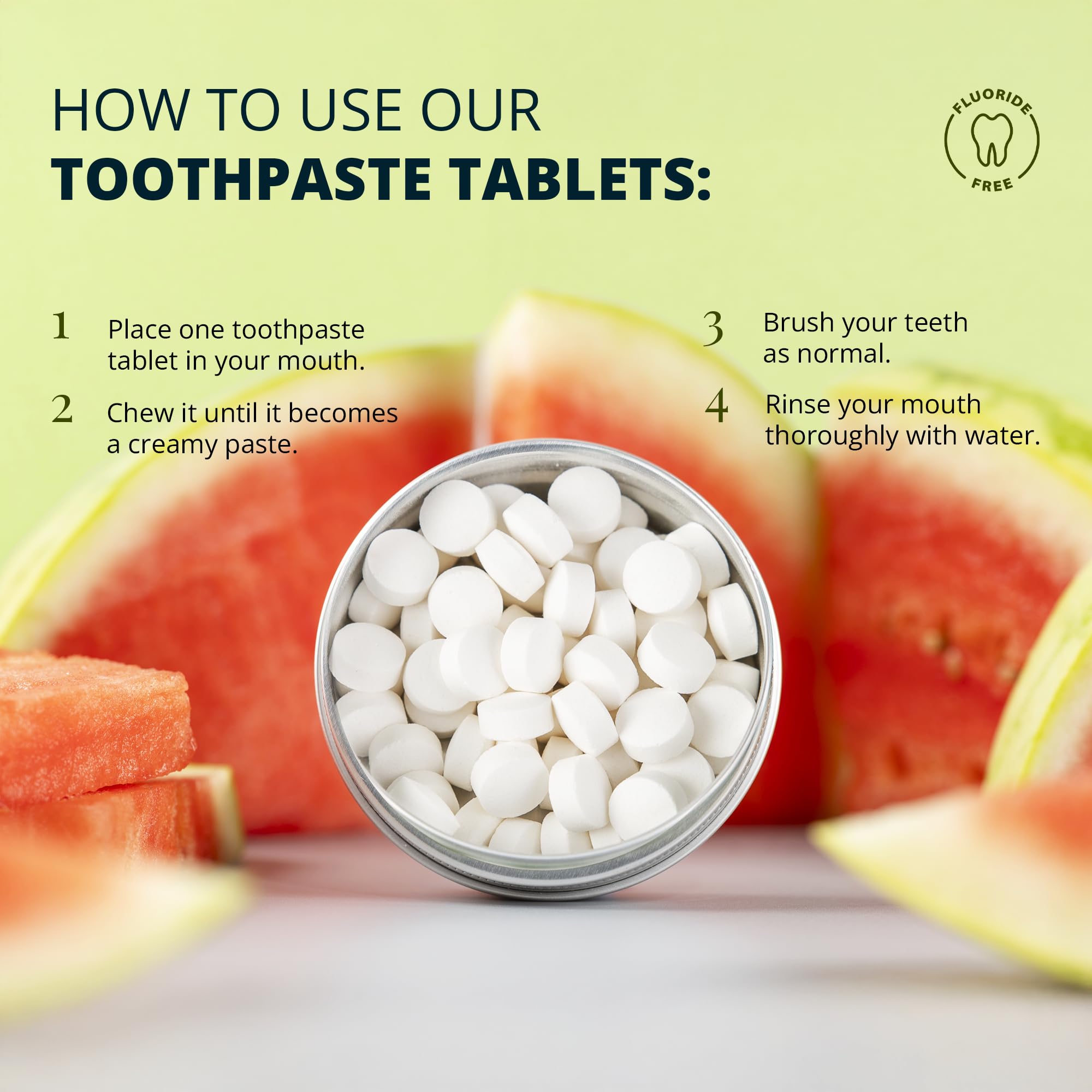 Strawberry flavored toothpaste tablets by J&L Naturals