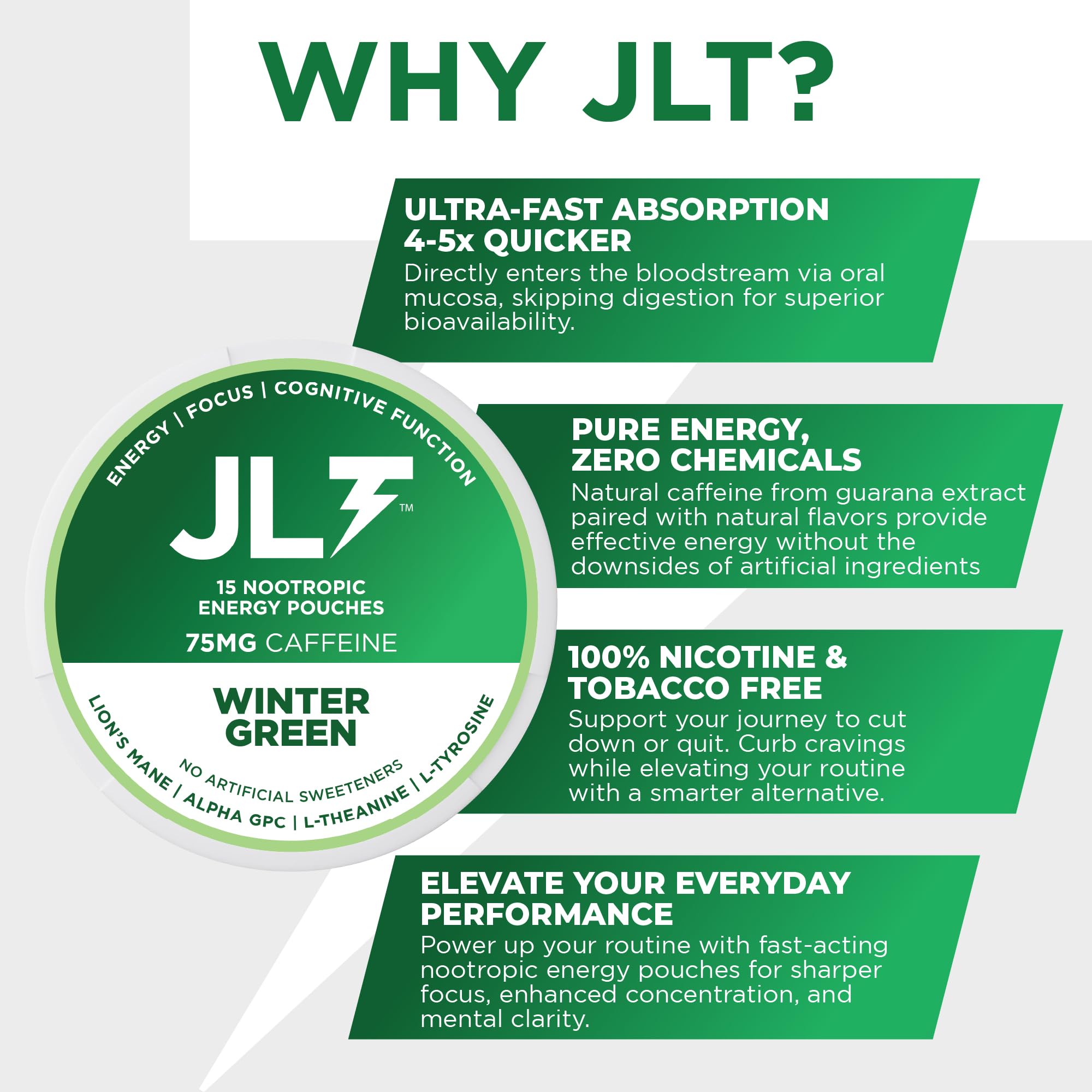 JLT Energy Sour Apple pouch offers crisp taste and on-demand mental clarity