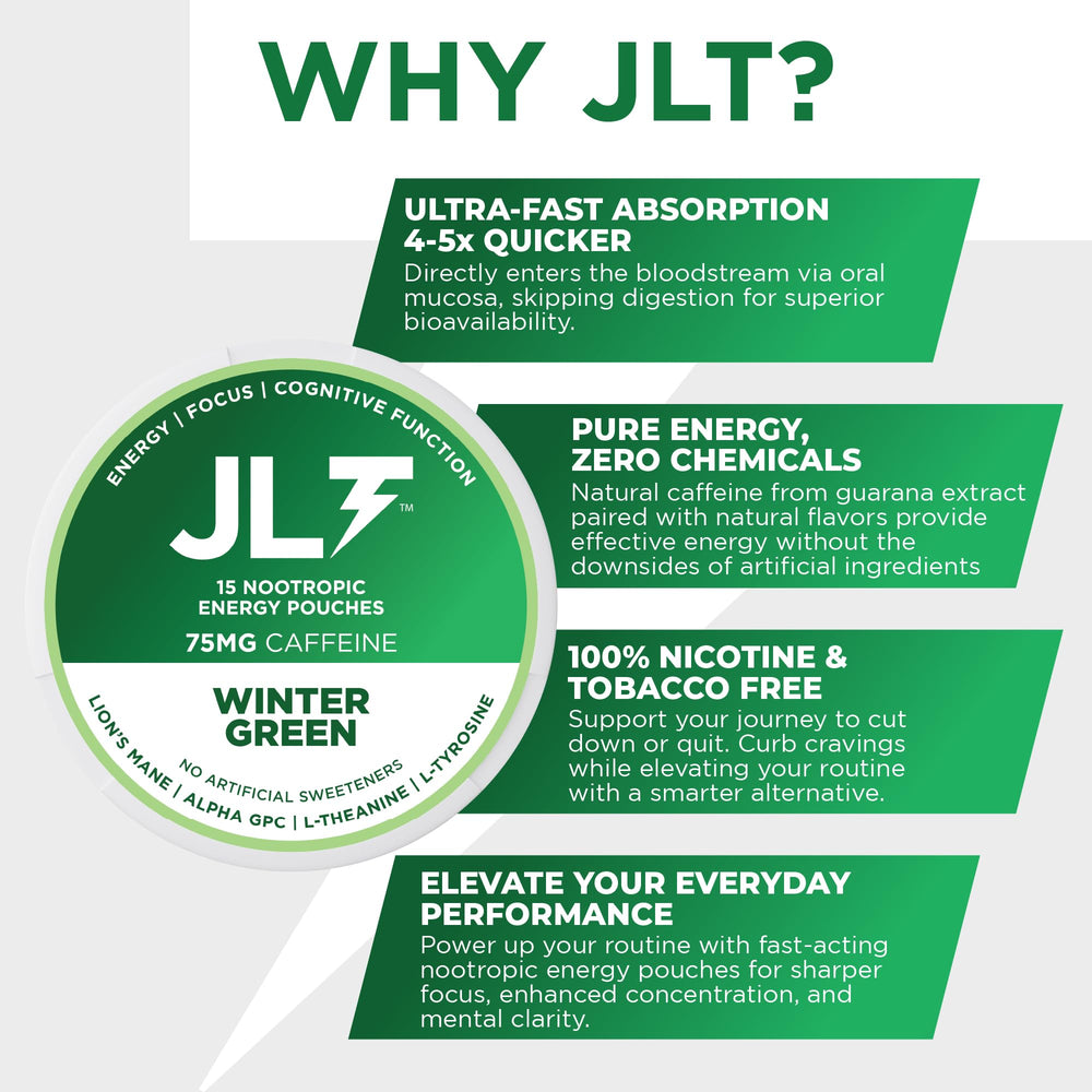 JLT Energy Sour Apple pouch offers crisp taste and on-demand mental clarity