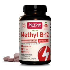 Jarrow Methyl B-12 5000 mcg cherry chewable tablet – front view