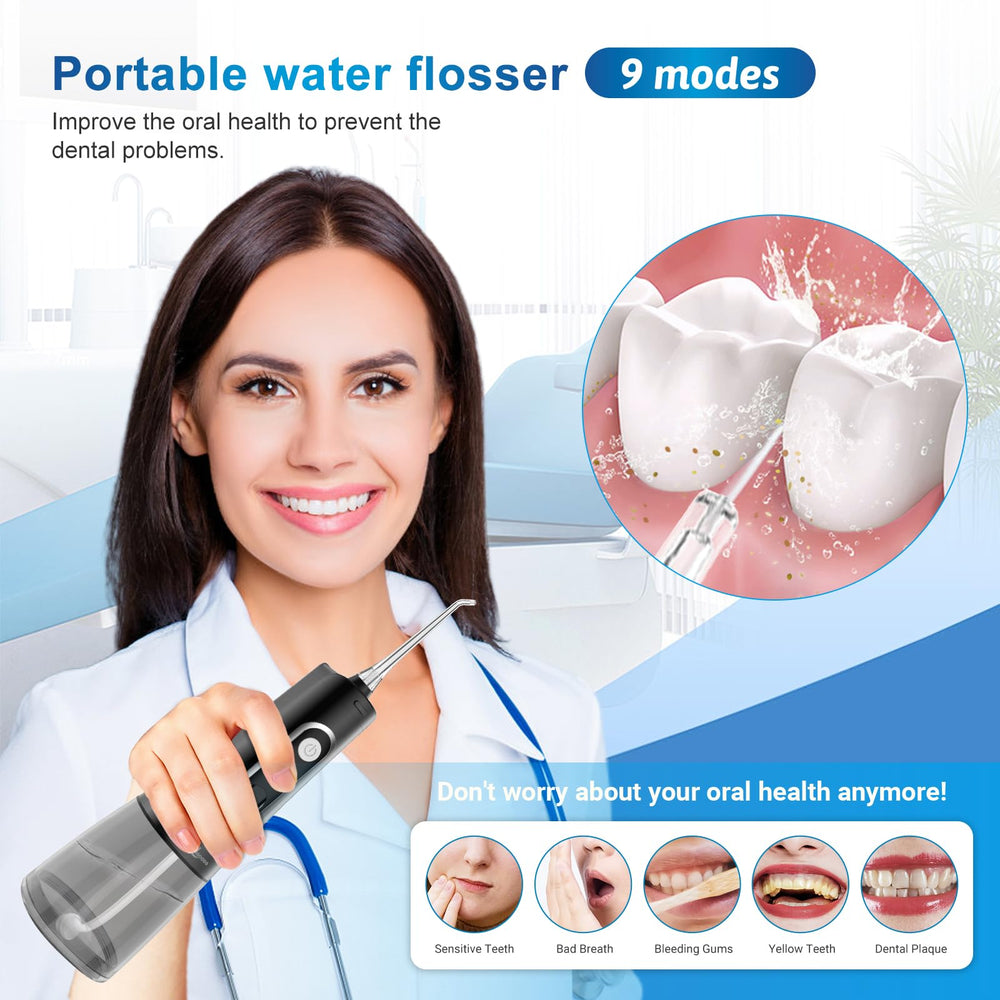 Close-up of high-pressure pulsation water jet from JNGOODS flosser