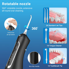 JNGOODS water flosser with 4 cleaning modes