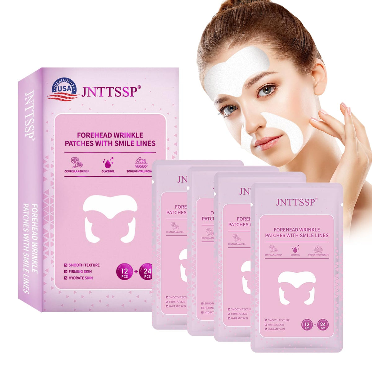 JNTTSSP Smile Line Patches and Forehead Wrinkle Patches box