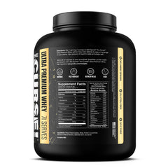 Nutrition information back of JNX Sports The Curse Ultra Premium Whey Vanilla Bean 5lb tub